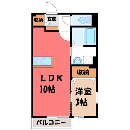 宇都宮駅 バス8分  中央市場前下車：停歩6分 2階の物件間取画像